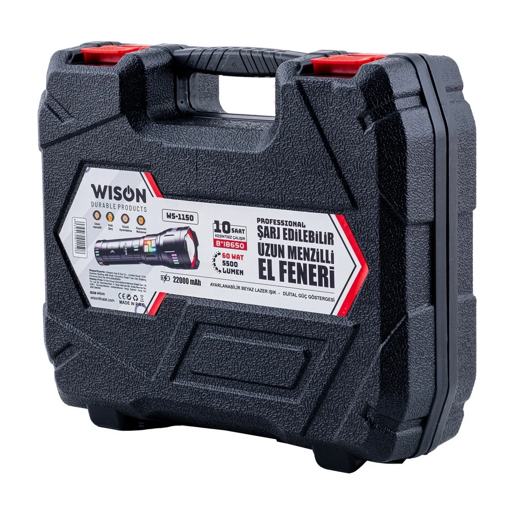 Wison Ws-1150 Uzun Menzilli 60 Watt 5500 Lümen Profesyonel Güçlü El Feneri Wison Ws-1150 Uzun Menzilli 60 Watt 5500 Lümen Profesyonel Güçlü El Feneri