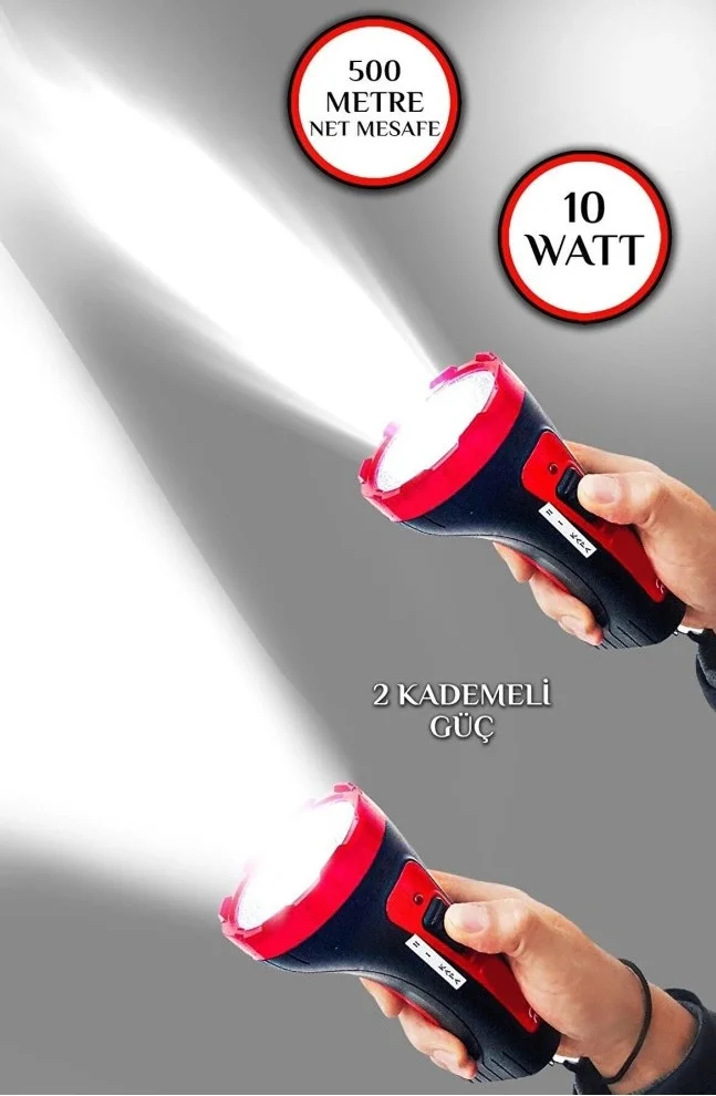 İtalyano Şarjlı 10w Projektör Led El Feneri 2 Mod Aydınlatmalı Uzun Menzil Işıldak Kambur Fener İtalyano Şarjlı 10w Projektör Led El Feneri 2 Mod Aydınlatmalı Uzun Menzil Işıldak Kambur Fener