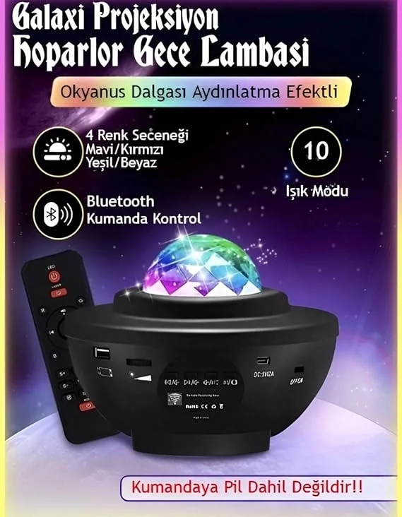 Yıldızlı Projektör Tavan Bulutsu Galaxy Lazer Işıklı Disko Topu Bluetooth Hoparlör Parti Led Lambası Yıldızlı Projektör Tavan Bulutsu Galaxy Lazer Işıklı Disko Topu Bluetooth Hoparlör Parti Led Lambası