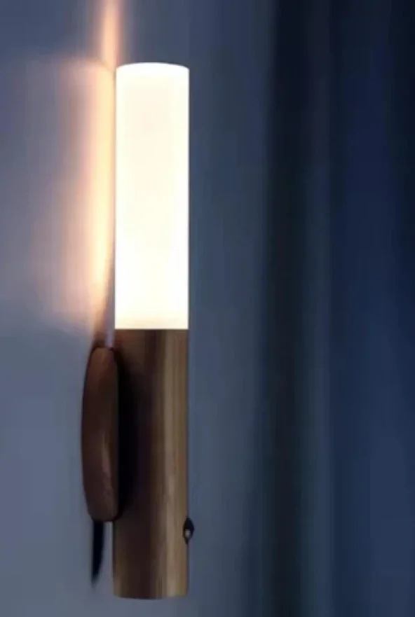 Sensörlü Usb Şarjlı Mıknatıslı Taşınabilir Duvar Aplik Masa Lambası Ahşap Görünümlü Gün Işığı Sensörlü Usb Şarjlı Mıknatıslı Taşınabilir Duvar Aplik Masa Lambası Ahşap Görünümlü Gün Işığı