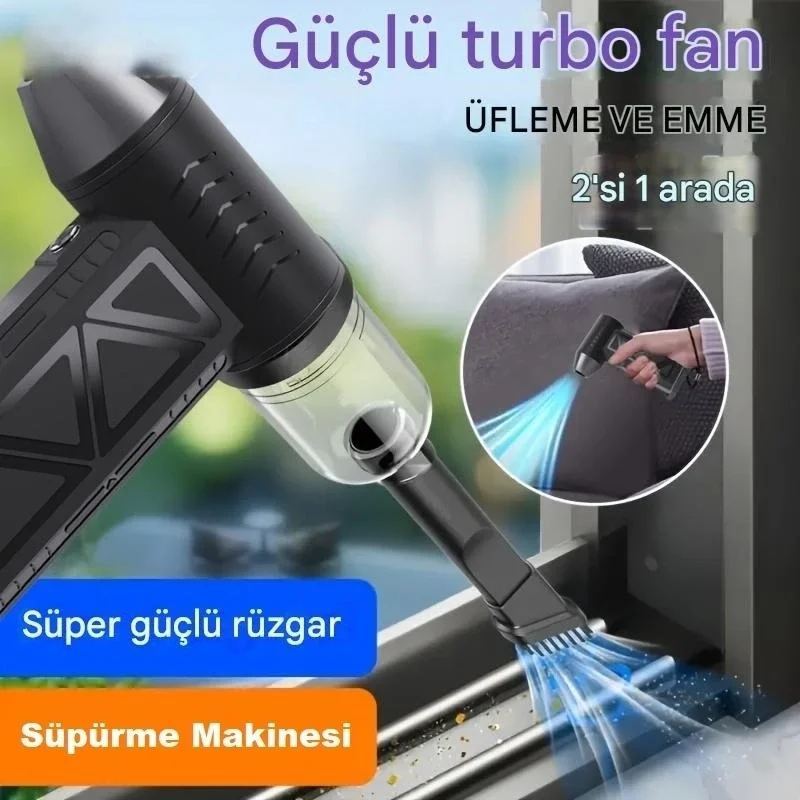 Goldorion Mini Şarjlı Hava Üfleyici ve Vakumlu El Süpürgesi