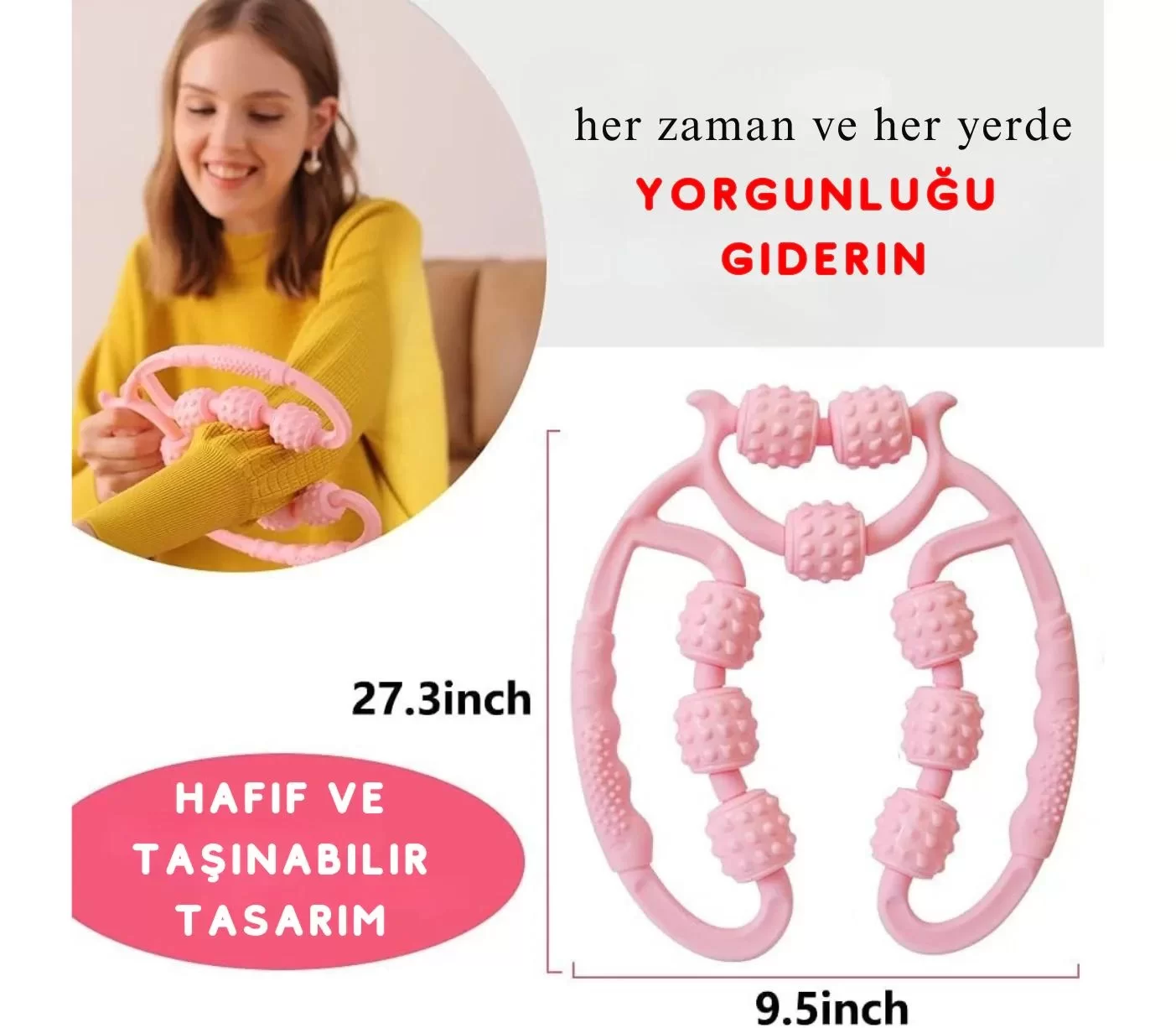 9 Tekerlekli Yoga Fitness Silindiri (Roller) Egonex