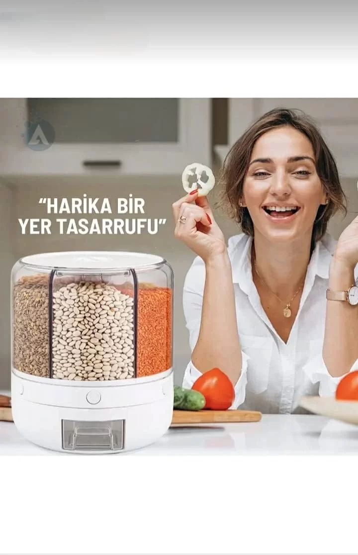 Alitech Kuru Gıda ve Bakliyat 6lı Erzak Saklama Kabı 6 Kg