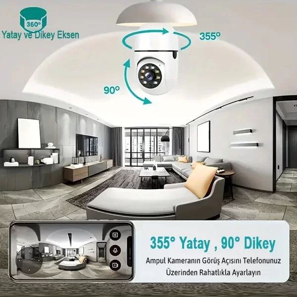 Ampul Kamera Harekete Duyarlı Gece Görüşlü Egonex