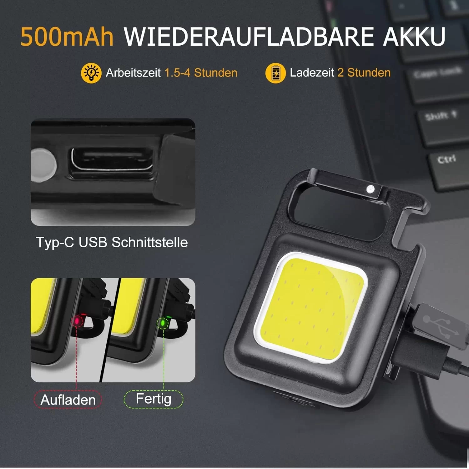 Anahtarlıklı Fener Fener Cob Led