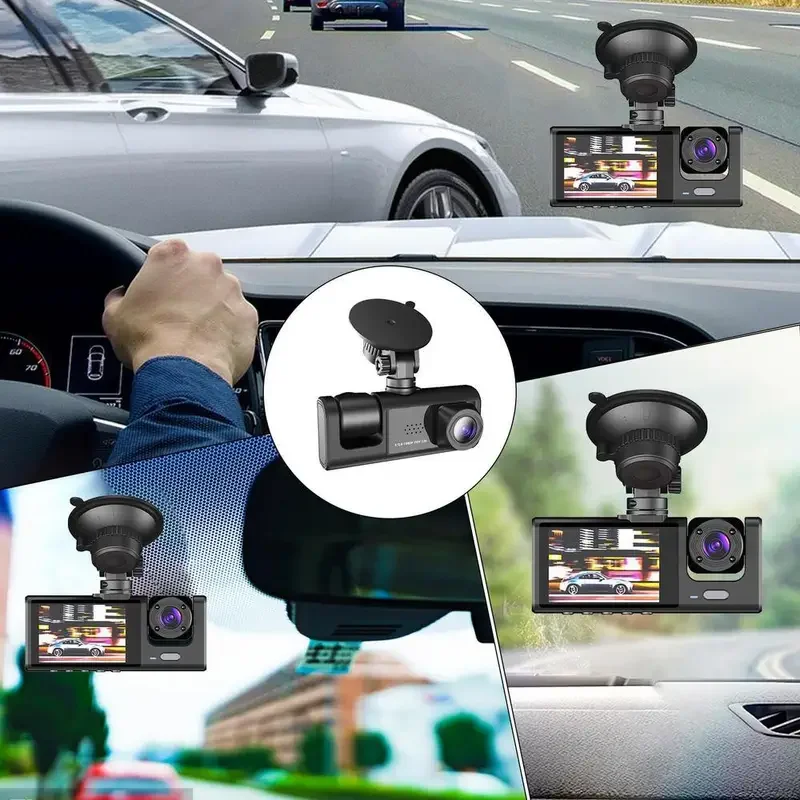Araç Araba Kamerasi Black Box Traffic Recorder  3 Kameralı