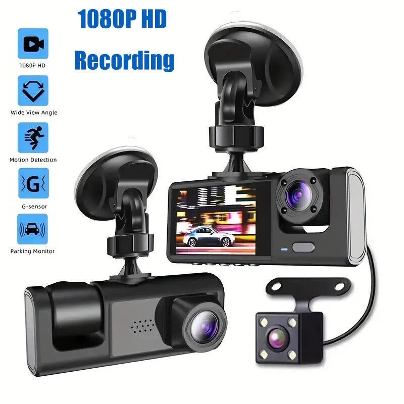 Araç Araba Kamerasi Black Box Traffic Recorder  3 Kameralı