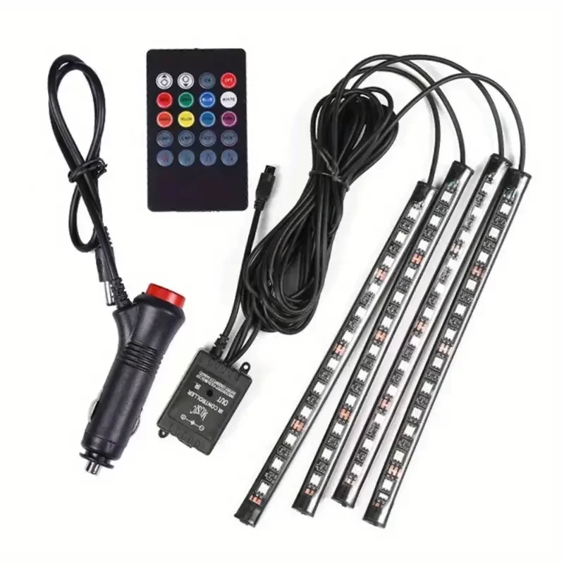 Araç İçi Sese Duyarlı Ayak Altı Led Aydınlatma Kumandalı Rgb