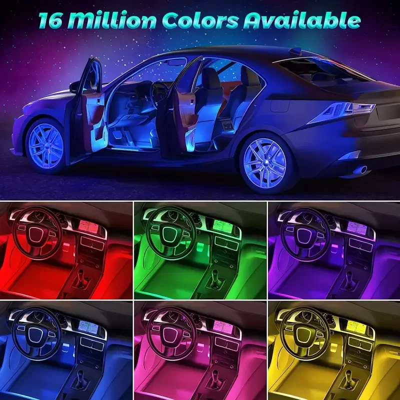 Araç İçi Sese Duyarlı Ayak Altı Led Aydınlatma Kumandalı Rgb