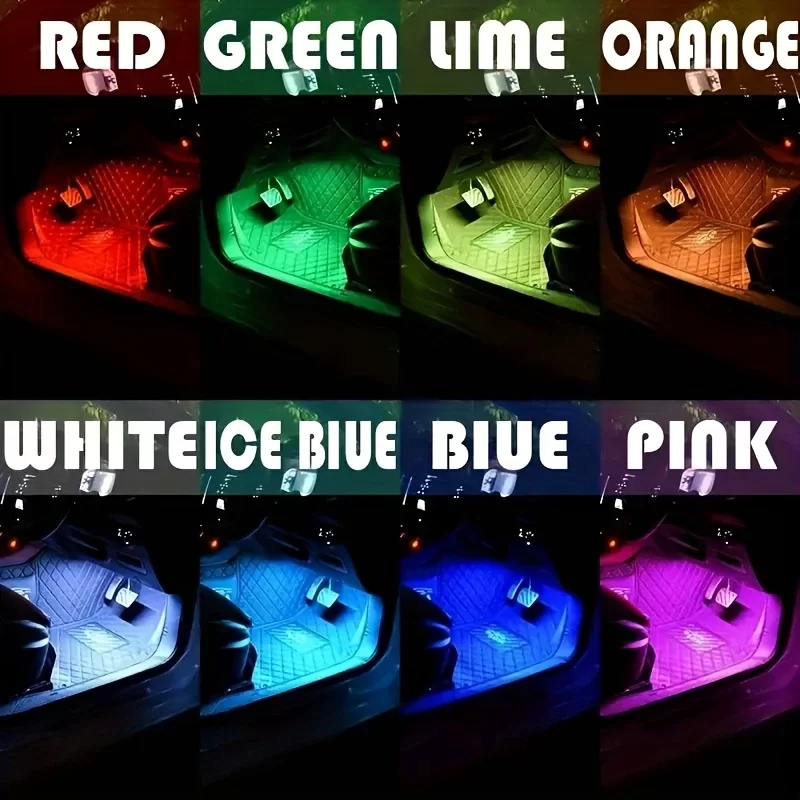 Araç İçi Sese Duyarlı Ayak Altı Led Aydınlatma Kumandalı Rgb