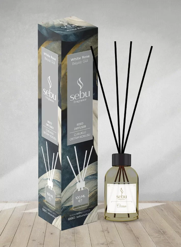 Beyaz Gül Ortam Kokusu Bambu Çubuklu Sebu 100 Ml