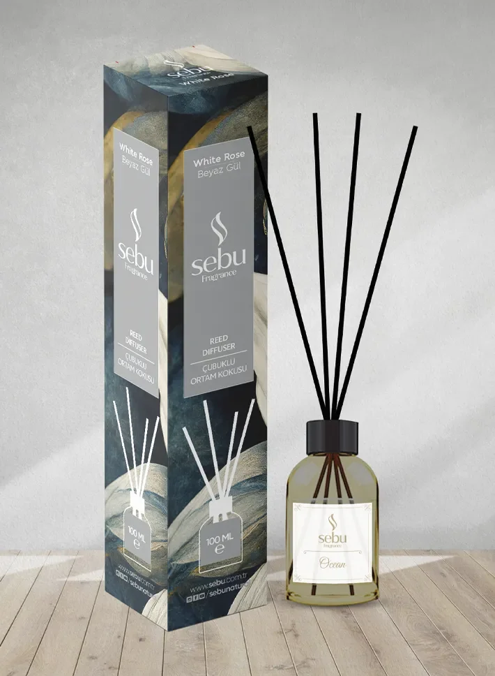 Beyaz Gül Ortam Kokusu Bambu Çubuklu Sebu 100 Ml