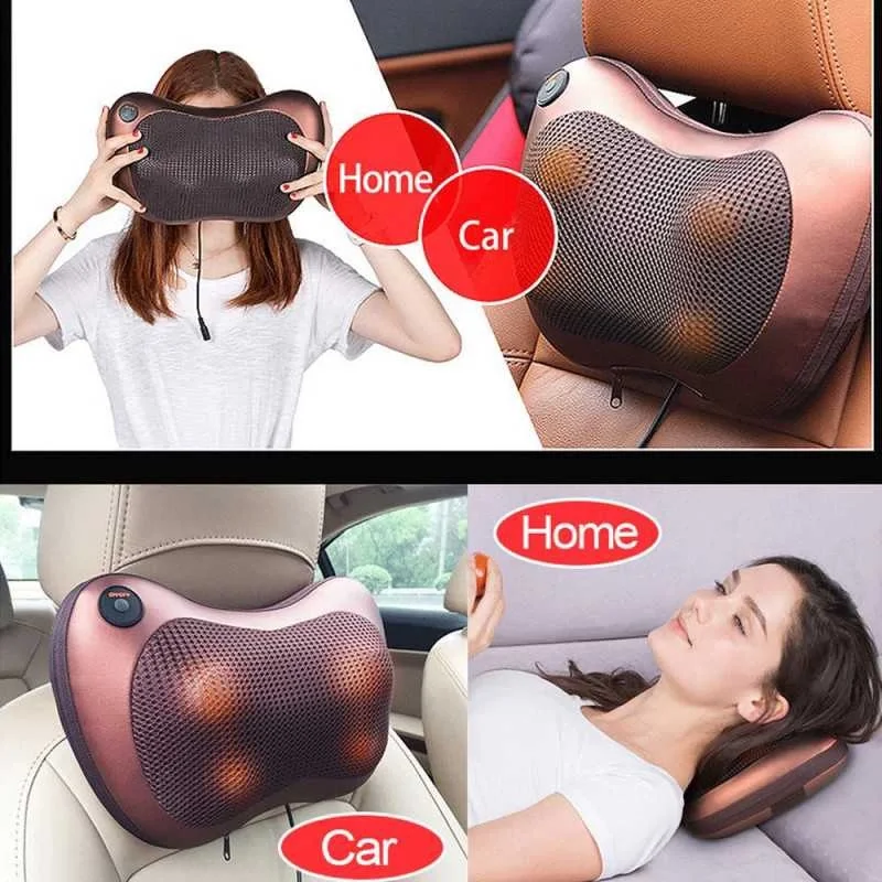 Car Home Isıtmalı Ovmalı Masaj Yastığı Ayak Bel Boyun Sırt Vücut Omuz Aleti