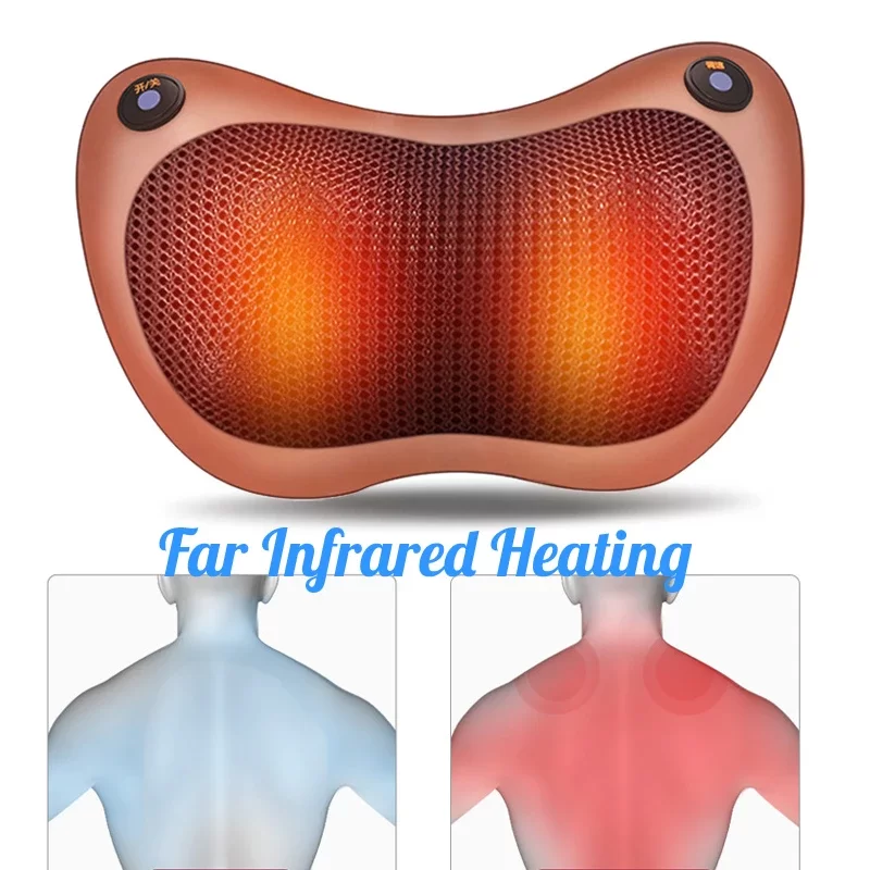 Car Home Isıtmalı Ovmalı Masaj Yastığı Ayak Bel Boyun Sırt Vücut Omuz Aleti