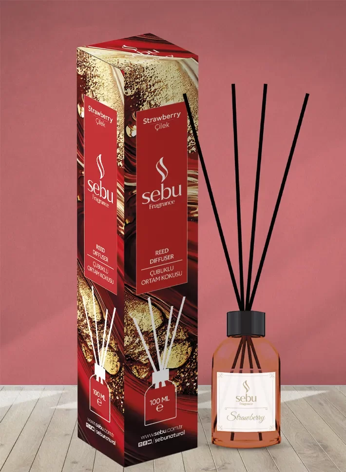 Çilek Ortam Kokusu Bambu Çubuklu Sebu 100 Ml