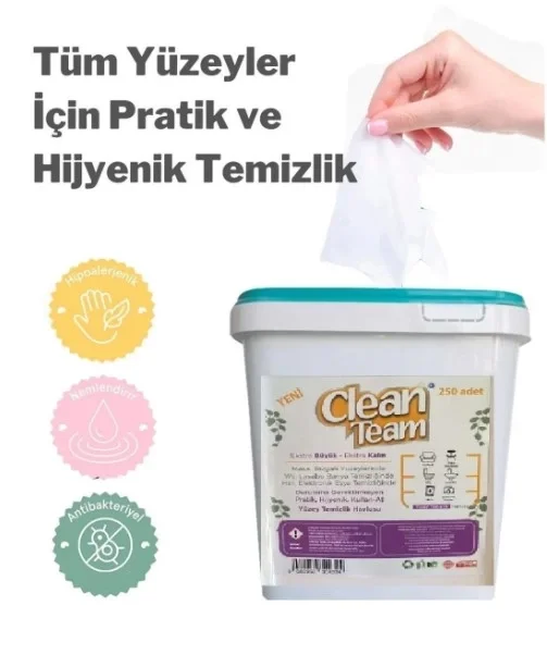 Clean Team Clean Team Beyaz Sabun Kokulu Islak Temizlik Havlusu 250 Adet