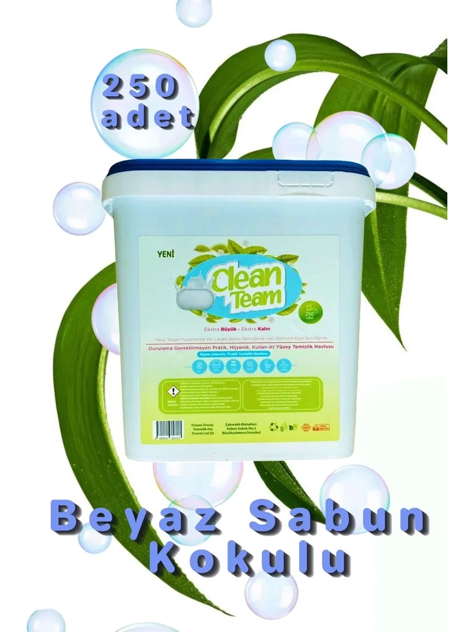 Clean Team Clean Team Beyaz Sabun Kokulu Islak Temizlik Havlusu 250 Adet