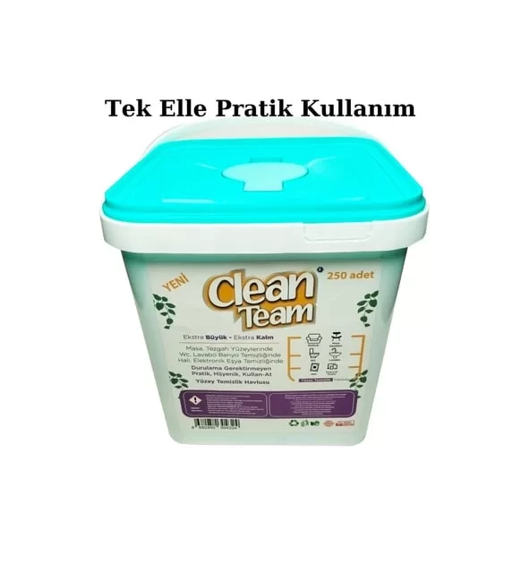 Clean Team Clean Team Beyaz Sabun Kokulu Islak Temizlik Havlusu 250 Adet