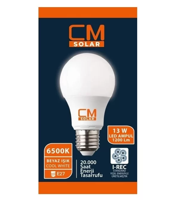 Cmsolar 13W LED Ampul E27 Duy 6500K Beyaz Işık