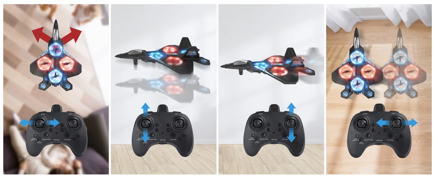 Çocuklar İçin Uzaktan Kumandalı Uçak Drone, Erkek Çocuklar İçin Hobi RTF RC Uçak Oyuncakları, F22 Raptor Savaş Uçağı RC Jet Uçağı Oyuncağı