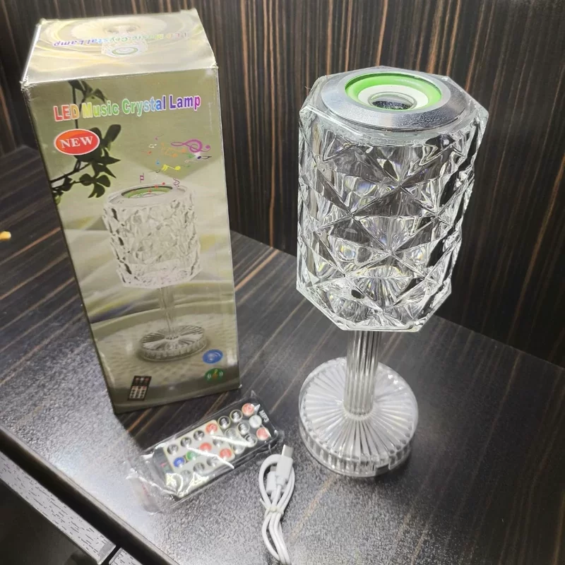Kristal Masa Lamba RGB Bluetooth Hoparlörlü Gece Lambası HX-222