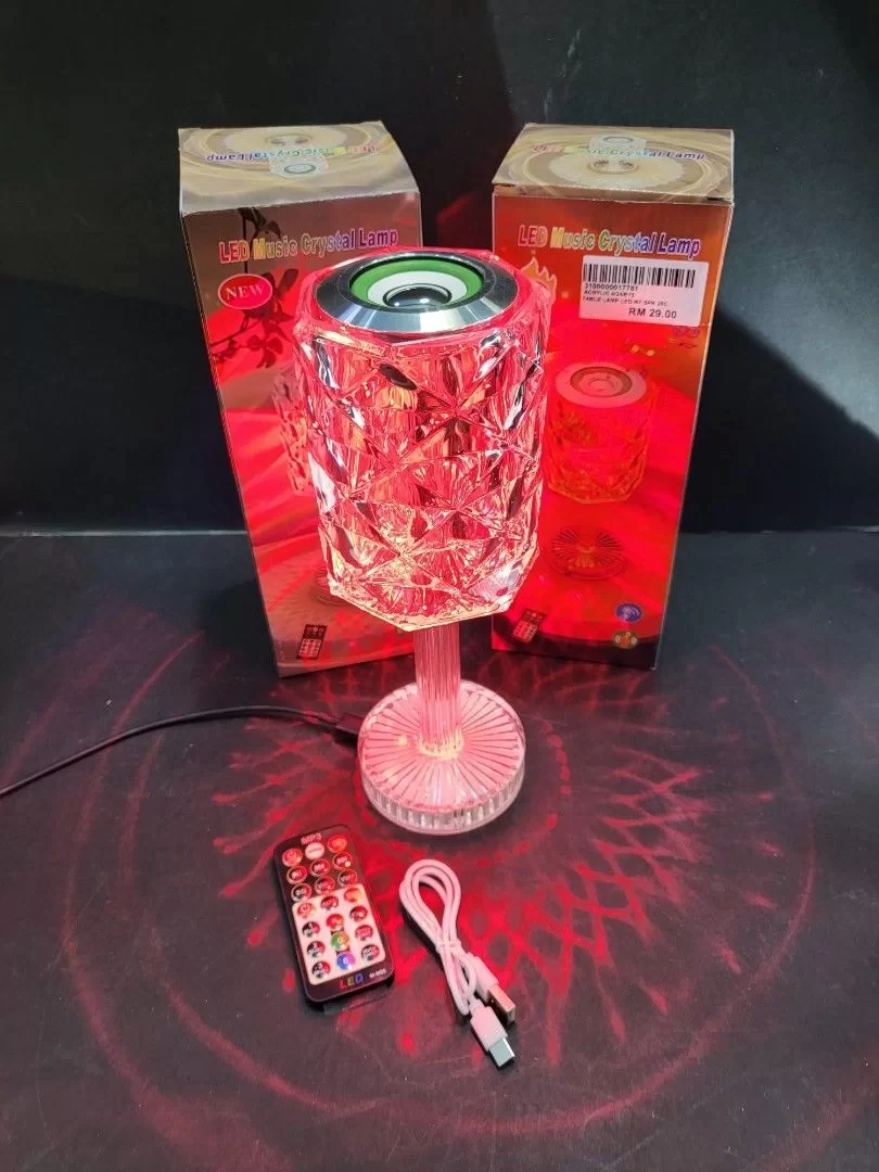 Kristal Masa Lamba RGB Bluetooth Hoparlörlü Gece Lambası HX-222