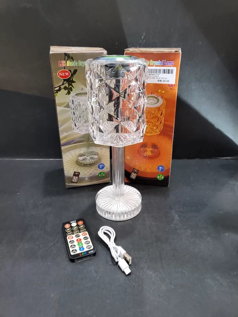 Kristal Masa Lamba RGB Bluetooth Hoparlörlü Gece Lambası HX-222