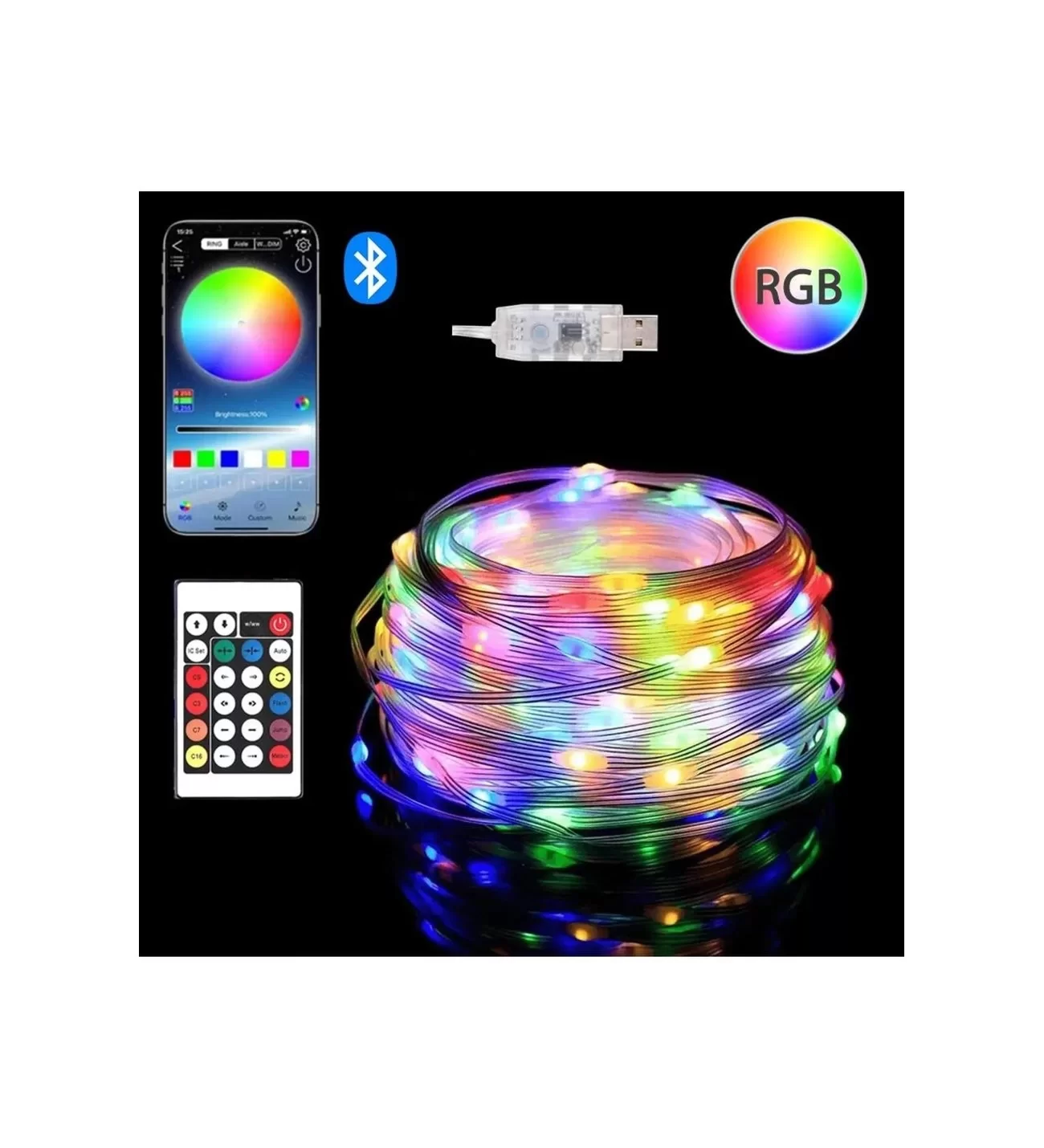 Egonex 10 Metre, Led Şerit, Usb Bağlantılı, Kumandalı, Ambiyans Işığı SDR-LED-109