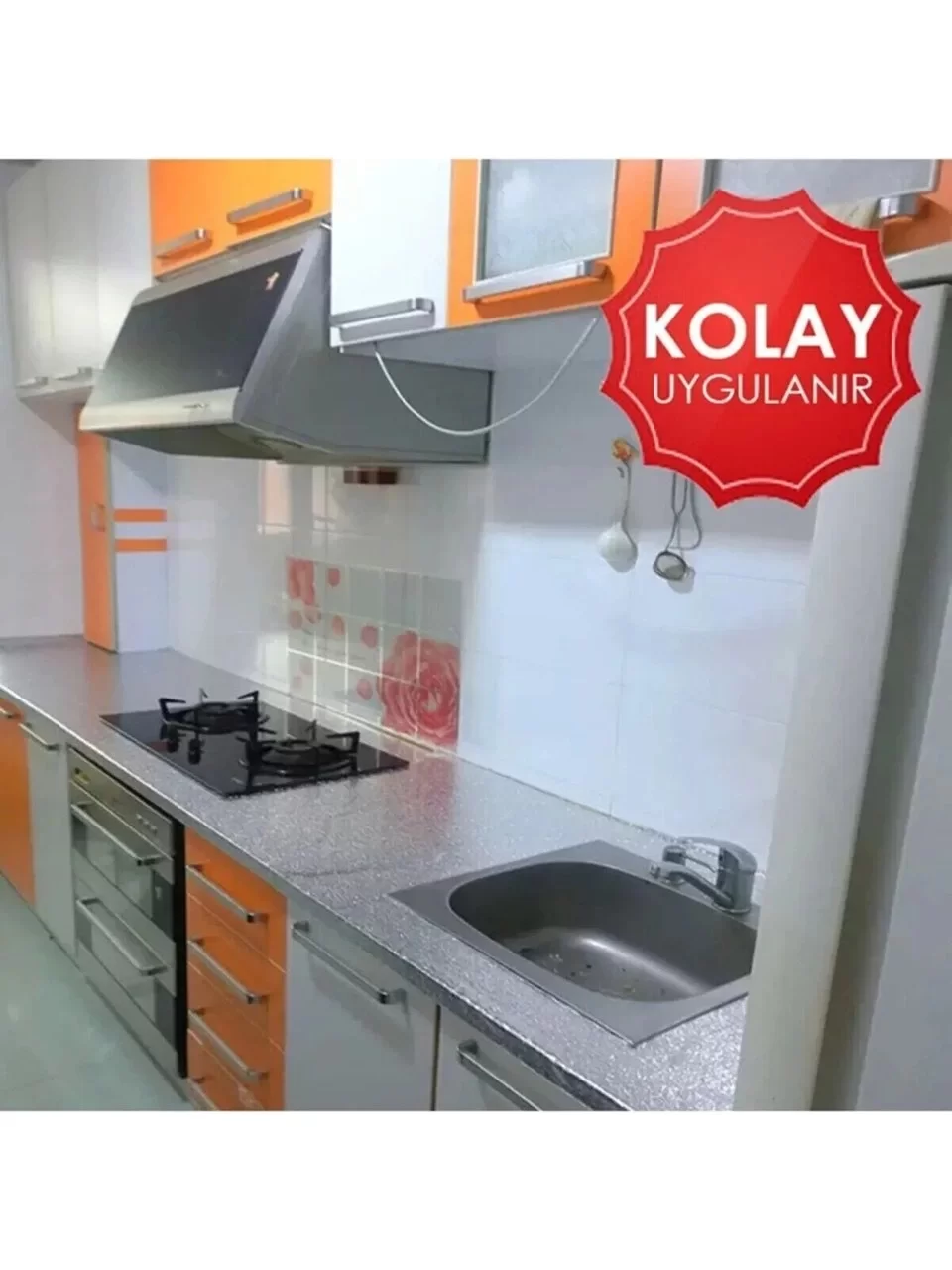 Egonex 2 Metre Kendinden Yapışkanlı Silinebilir Mutfak Tezgah Üstü Sticker Folyo Gümüş Renk Egonex 2 Metre Kendinden Yapışkanlı Silinebilir Mutfak Tezgah Üstü Sticker Folyo Gümüş Renk