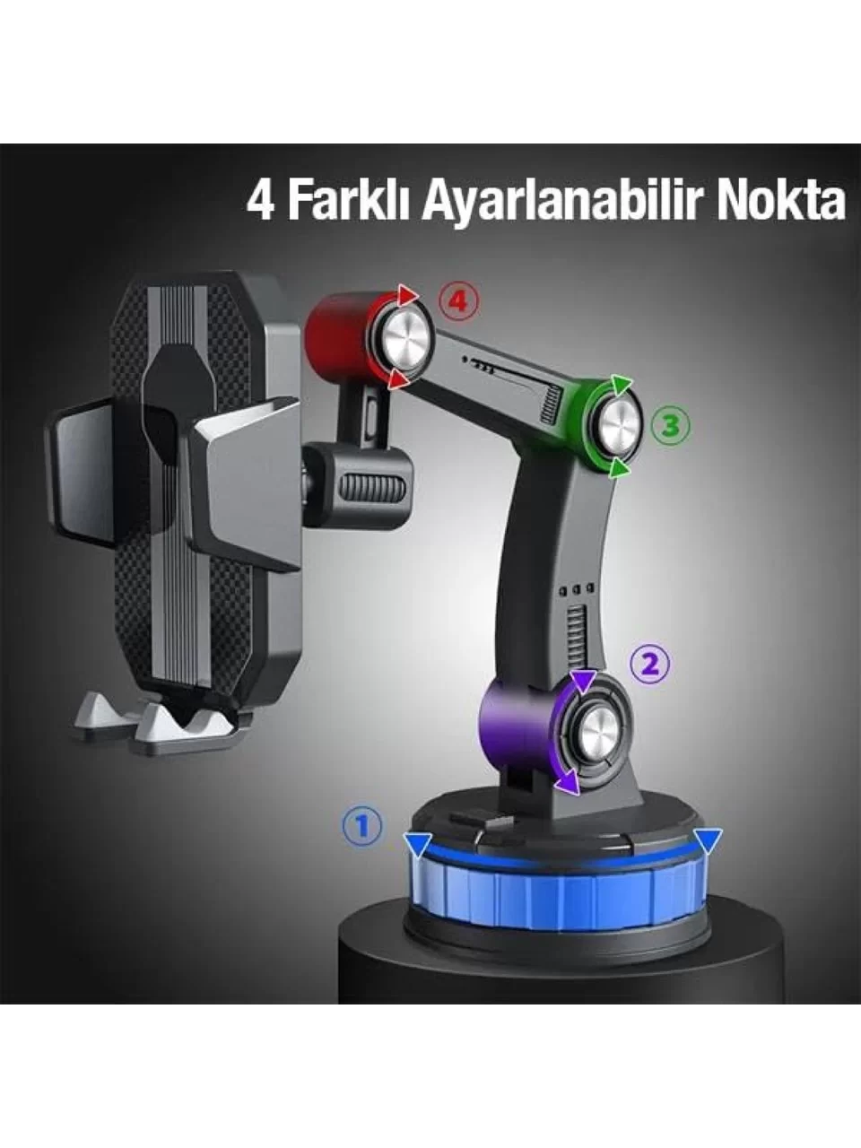 Egonex 360 Derece Dönebilen Ayarlanabilir Araç Içi Vantuzlu Telefon Tutucu