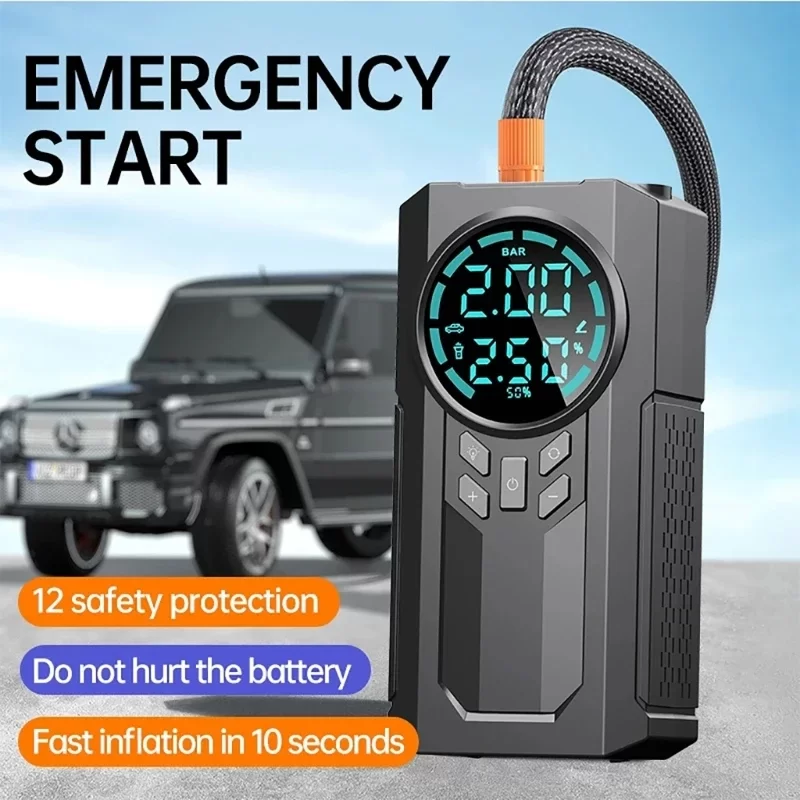 Egonex 4’ü 1 Arada Lastik Şişirici – Akü Takviyesi – Powerbank – Led Işık