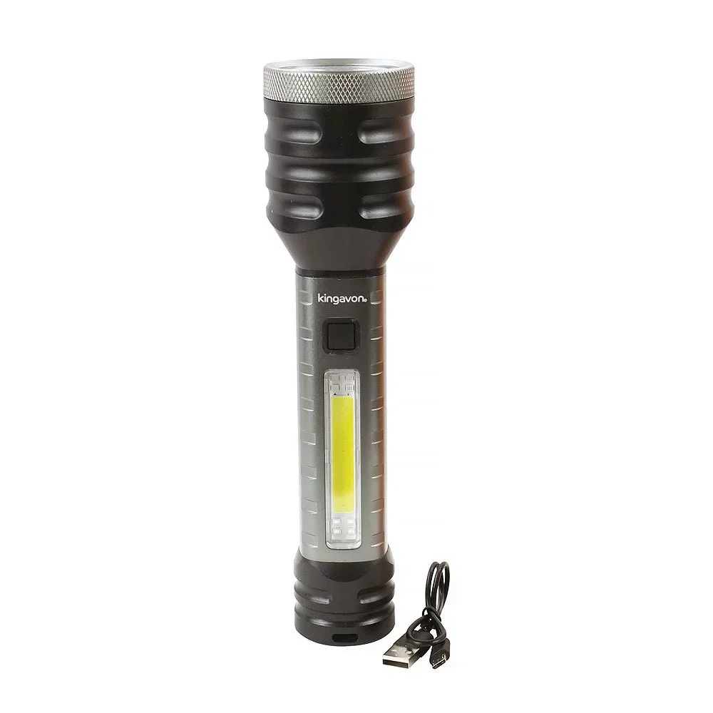 Egonex ​​5W COB Ve LED Şarj Edilebilir El Feneri - Siyah