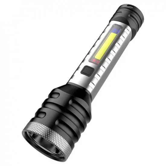 Egonex ​​5W COB Ve LED Şarj Edilebilir El Feneri - Siyah