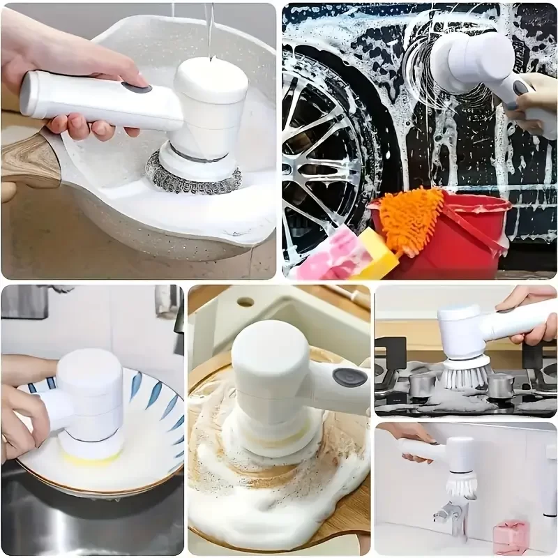 Egonex Çok Fonksiyonlu Banyo Mutfak Lavabo Şarjlı Temizlik Fırçası