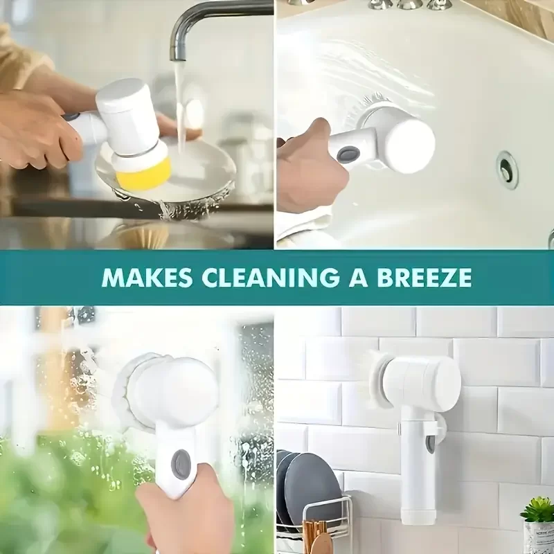 Egonex Çok Fonksiyonlu Banyo Mutfak Lavabo Şarjlı Temizlik Fırçası
