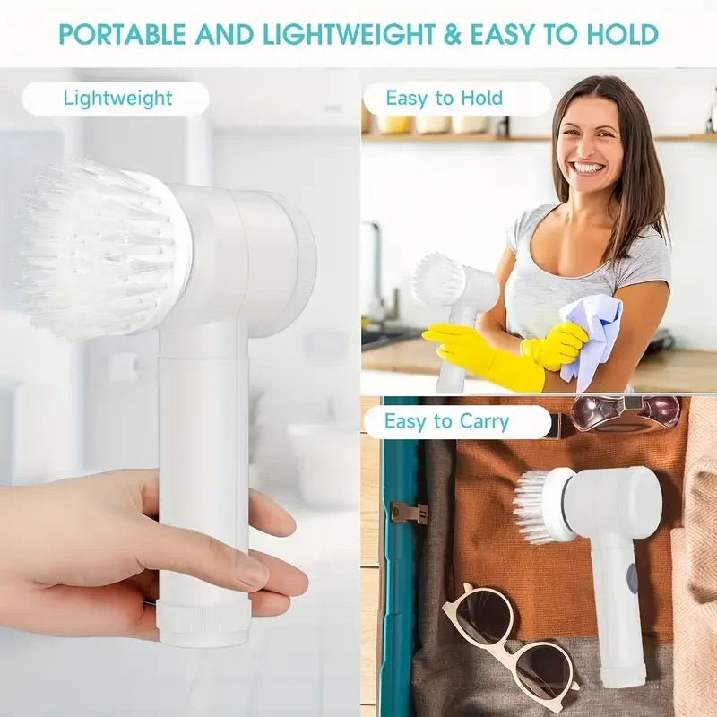 Egonex Çok Fonksiyonlu Banyo Mutfak Lavabo Şarjlı Temizlik Fırçası