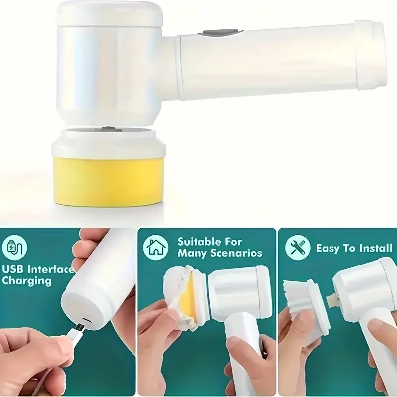 Egonex Çok Fonksiyonlu Banyo Mutfak Lavabo Şarjlı Temizlik Fırçası