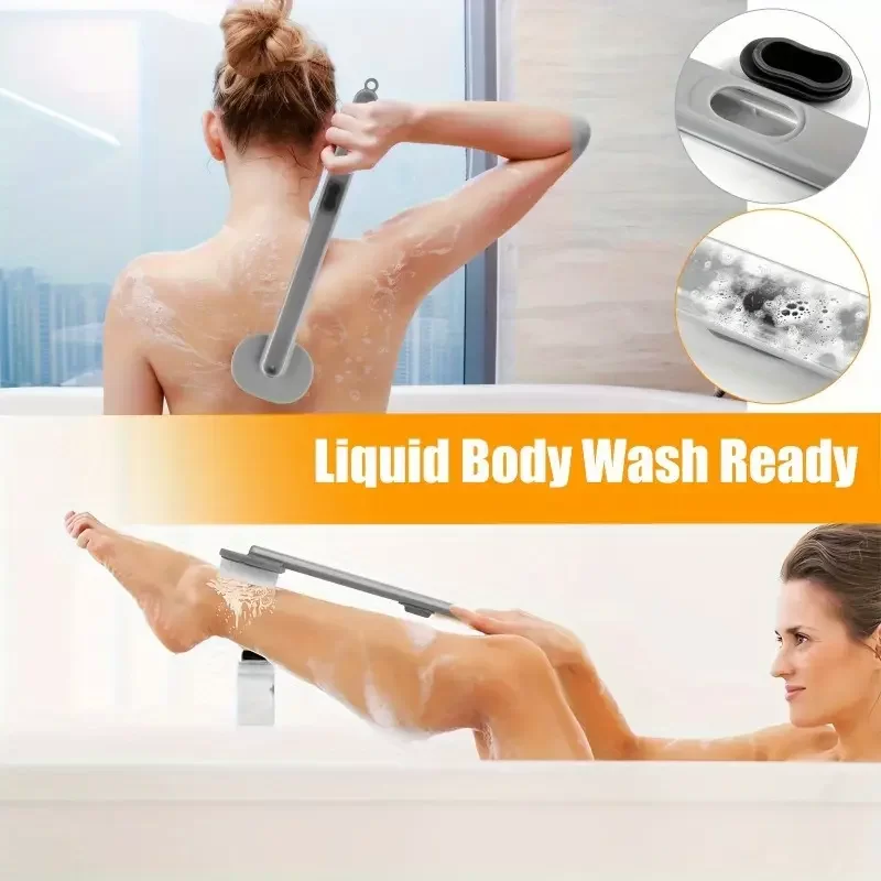Egonex Duş Jeli Hazneli Uzun Saplı Banyo Sırt Fırçası