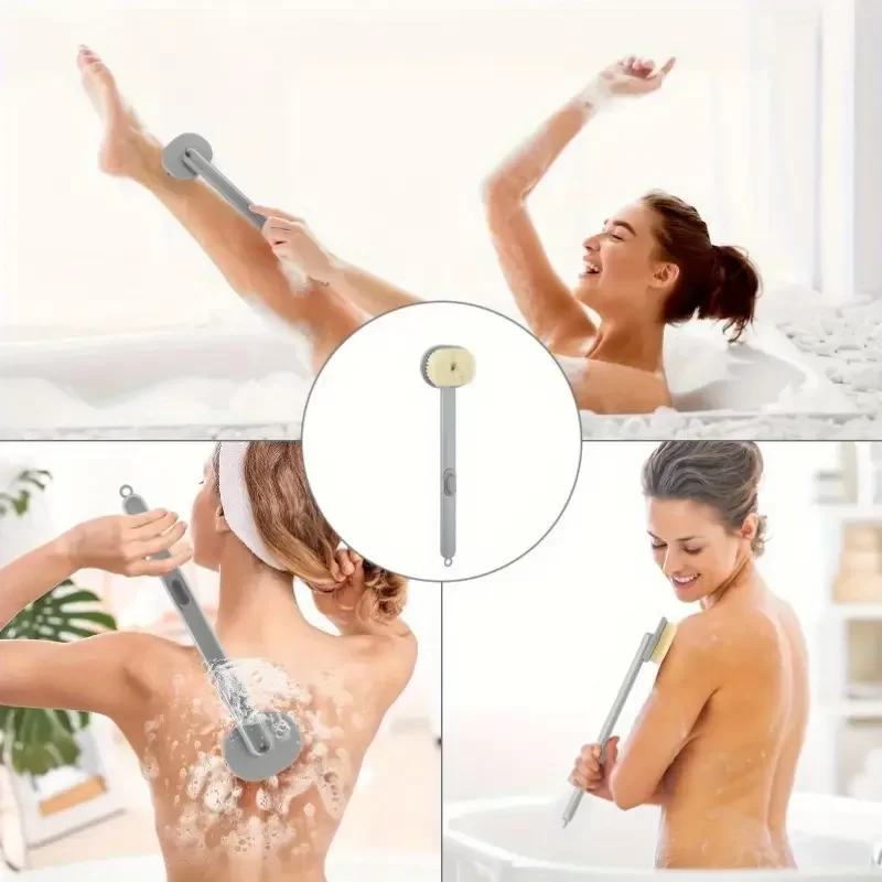 Egonex Duş Jeli Hazneli Uzun Saplı Banyo Sırt Fırçası