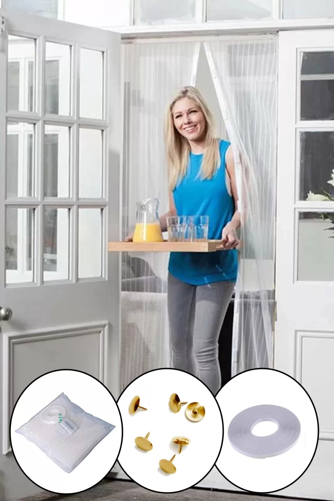 Egonex Mıknatıslı Kapı Sinekliği Tül Perde 105 x 210 cm