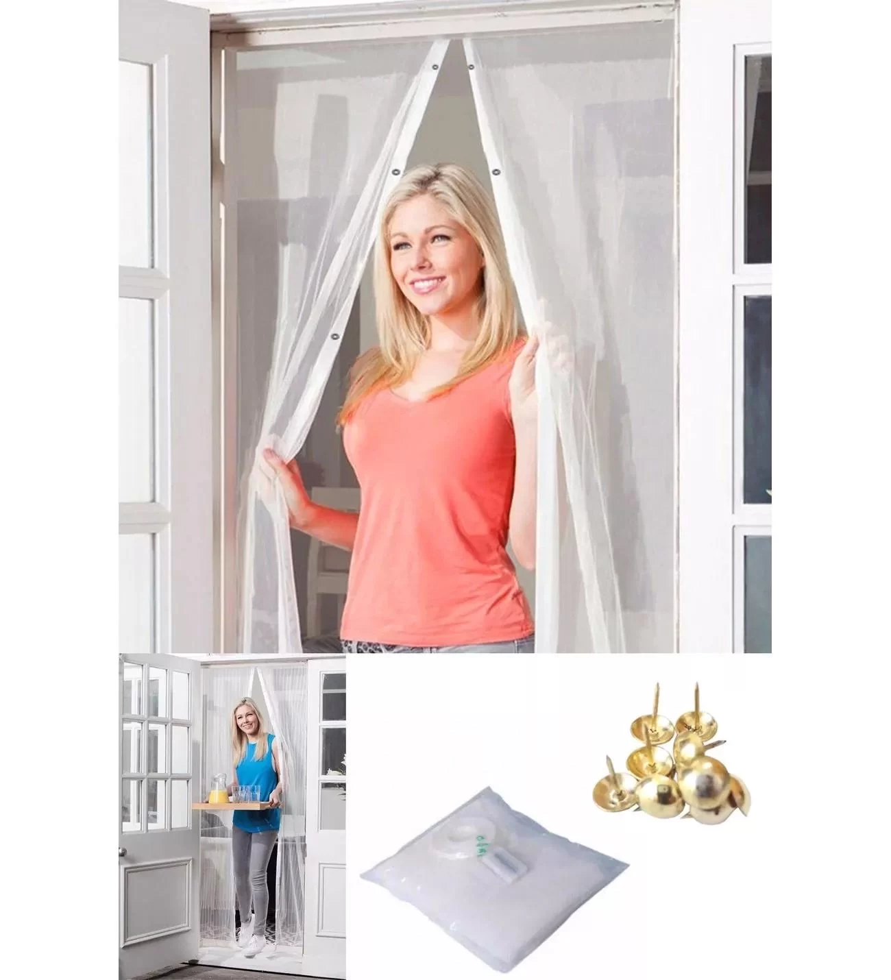 Egonex Mıknatıslı Kapı Sinekliği Tül Perde 105 x 210 cm