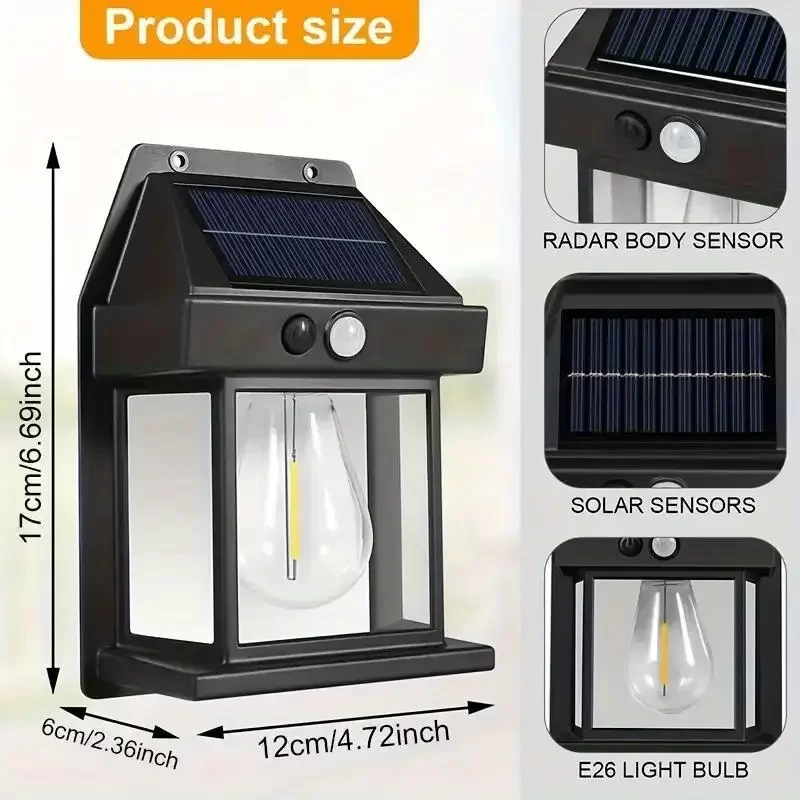 Egonex Solar Şarjlı Duvar Aplik Lambası Sensorlu EG-111