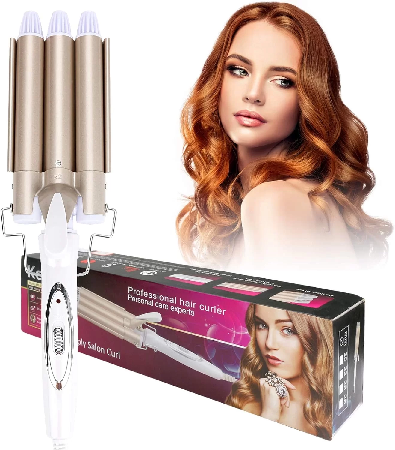 Egonex Wag Maşa Su Dalgası Maşası 28 mm Bukle
