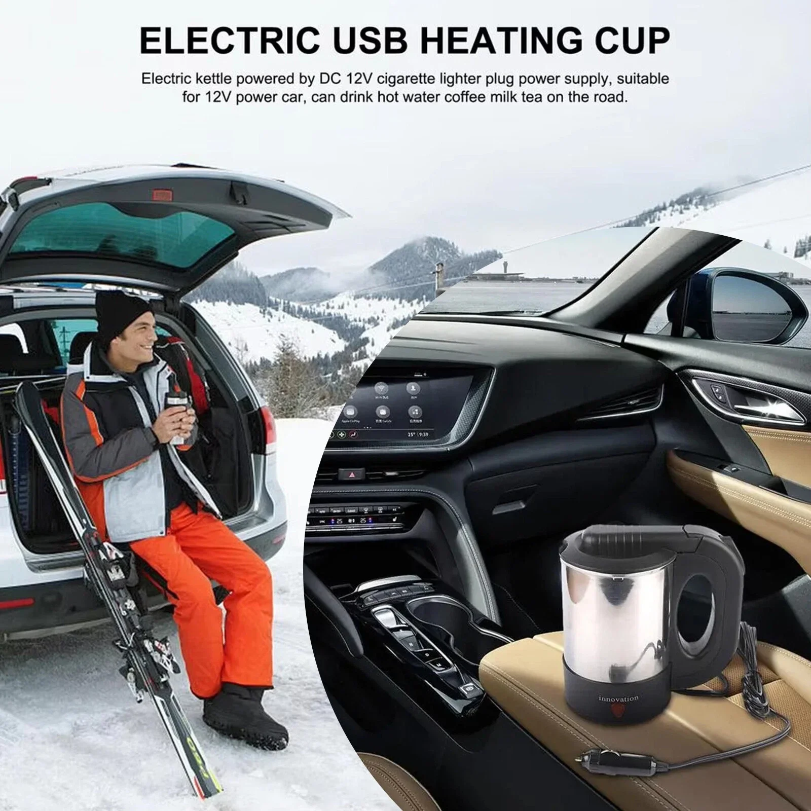 Emka Araç İçi Elektrikli Su Isıtıcı - Taşınabilir 800 ml Su Isıtıcı