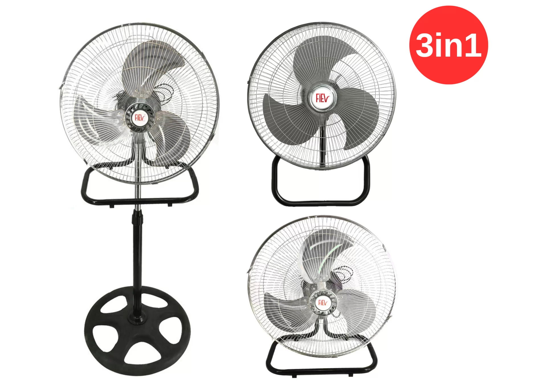 Fiev FSV18 (18) 45 cm 130 W 230 V Monofaze 3in1 Ayaklı-Duvar-Masa Tipi Vantilatör