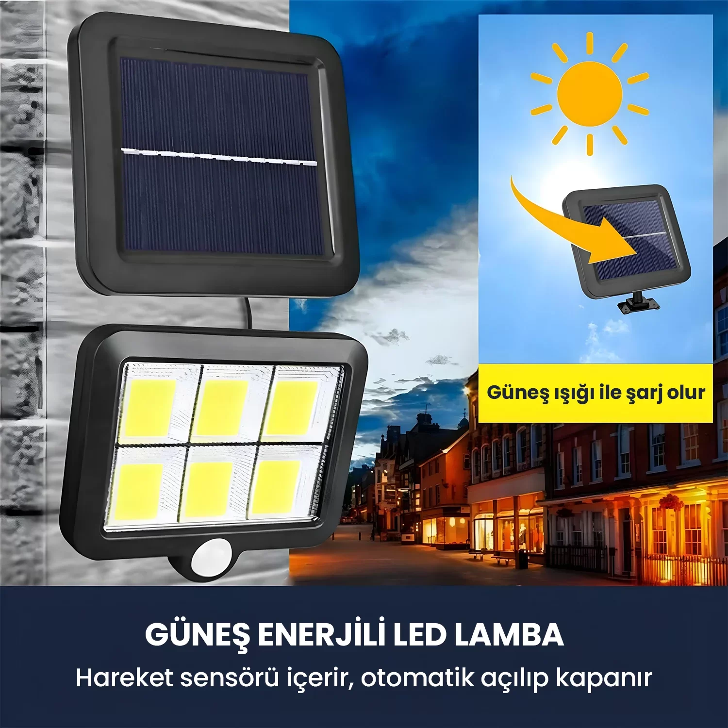 Güneş Enerjili Hareket Sensörlü Bahçe Lambası SL-F100