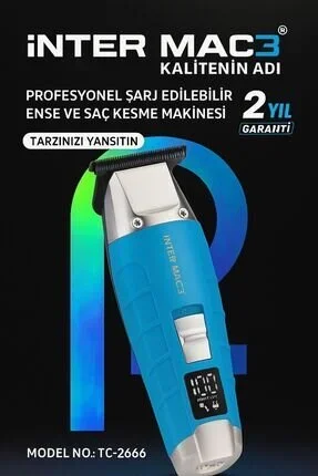 İNTER MAC3 İnter Mac3 Profesyonel Şarj Edilebilir Ense Ve Saç Kesme Makinesi