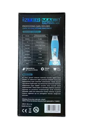 İNTER MAC3 İnter Mac3 Profesyonel Şarj Edilebilir Ense Ve Saç Kesme Makinesi