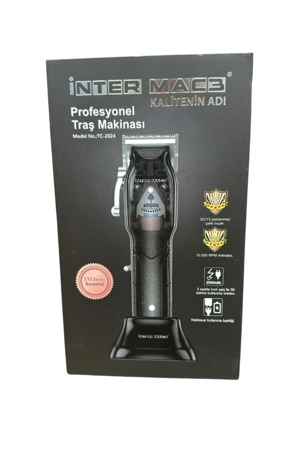 İNTER MAC3 İntermac Tc-2024 Profesyonel Çelik Bıçak Ve Gövdeli Tıraş Makinesi