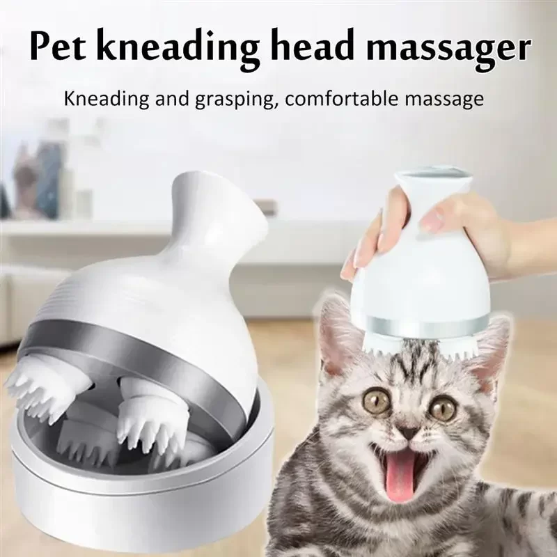 Kedi Otomatik Masaj Cihazı Kedi ve Köpek 3D Kafa Masajı Evcil